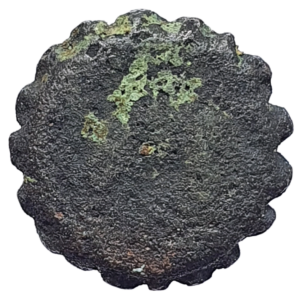 Reino Selêucida da Síria, Demétrio I, bronze, serrilhada, elefante/cavalo, 162 a 150 aC