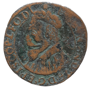 Liége (atualmente na Bélgica), emissão para cidade de Bouillon, 1 liard, 1612 a 1640