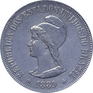 Brasil, República, 500 réis 1889, prata