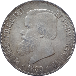 Brasil, Império, 2000 réis 1889, prata