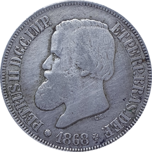 Brasil, Império, 500 réis 1868, prata