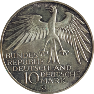 Alemanha, 10 marcos 1972G, prata, Olimpíadas de Munique - Estádio Olímpico