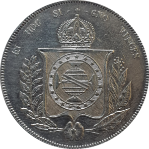 Brasil, Império, 1000 réis 1866, prata