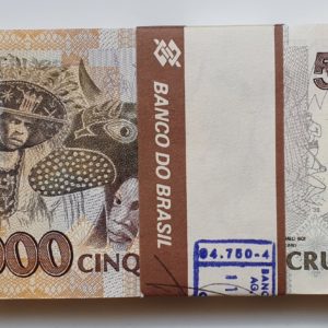 Brasil, centena de cédulas sequenciais, 50.000 cruzeiros 1992, Câmara Cascudo