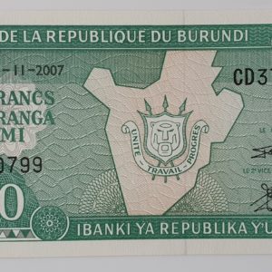 Burundi, 10 francos 2007, Pick 33e, FE