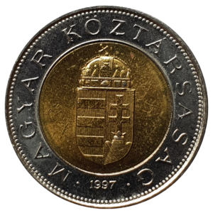 Hungria, 100 forint 1997, bimetálica
