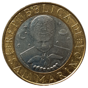 San Marino, 1000 liras 1998, bimetálica, Geologia