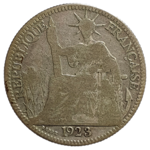 Indochina Francesa, 10 centimes 1923, prata