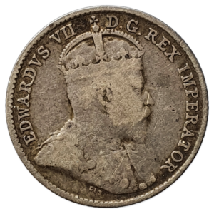 Canadá, 5 cents 1910, prata 0.925, 1.16 g, 15.5 mm, KM# 13