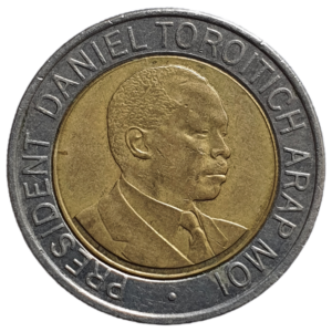 Quênia, 20 shillings 1998, bimetálica