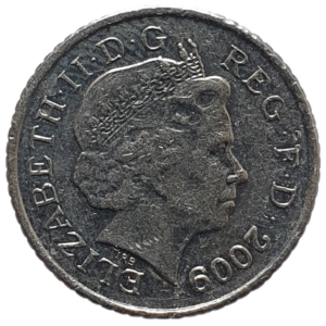 Reino Unido, 5 pence 2009, cuproníquel, 3.25 g, 18 mm, KM# 1109