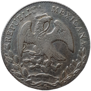 México, 8 reales 1860 TH, prata