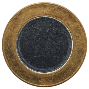 Brasil, anel e núcleo da moeda de 1 real sem a cunhagem