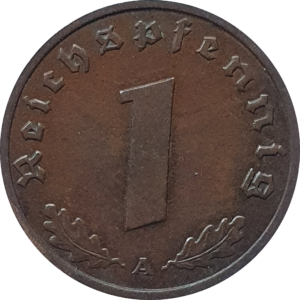 Alemanha, 3o. Reich, 1 reichspfennig 1937A, Segunda Guerra Mundial