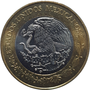 México, 20 pesos 2015, bimetálica, Centenário da Força Aérea