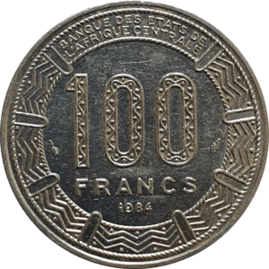 Camarões, 100 francos 1984, elande gigante