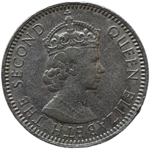 Malaia e Bornéu Britânico (Malay and British Borneo), 10 cents 1957, cuproníquel, 2.8 g, 19.5 mm, KM# 2