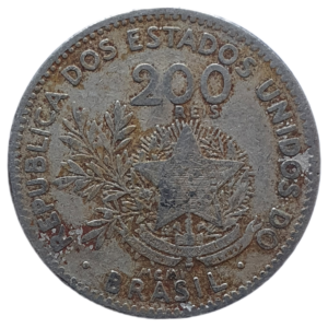 Brasil, 200 réis 1901, com carimbo particular 