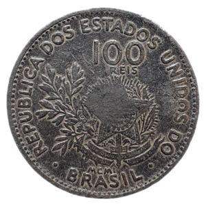 Brasil, 100 réis 1901, com carimbo particular 