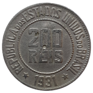 Brasil, 200 réis 1931, com carimbo particular 