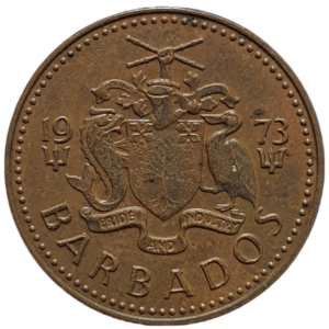 Barbados, 1 cent 1973, bronze, 3.11 g, 19 mm, km# 10, tridente