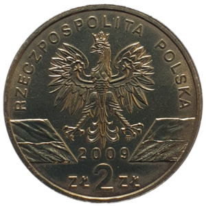 Polônia, 2 zlote 2009, ouro nórdico, 8.15g, 27 mm, lagarto (série animais do mundo), Y# 678