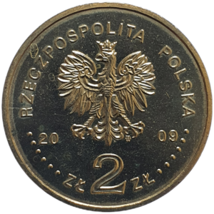 Polônia, 2 zlote 2009, ouro nórdico, 8.15g, 27 mm, cavaleiro hussar do século XVII (série história da cavalaria polonesa), Y# 670