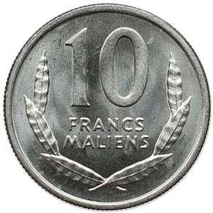 Mali, 10 francos malienses 1961, alumínio, 1.5 g, 23.5 mm, km# 3, cavalo