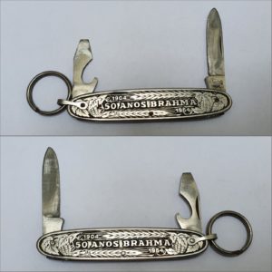 Brasil, canivete comemorativo 50 anos da Brahma, 1954