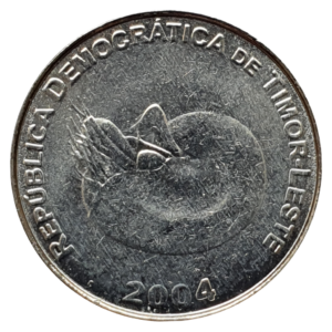 Timor Leste, 1 centavo 2004, aço revestido com níquel, 3.1 g, 17 mm, km# 1, nautilus