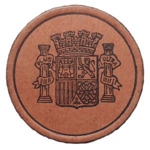 Espanha (Guerra Civil), 25 cêntimos 1938, selo sobre papelão, 35 mm, Miró# 44