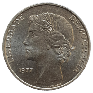 Portugal, 25 escudos 1977, cuproníquel, 9.5g, 26.25mm, km# 607