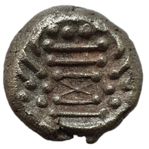 Gadhaiya, Índia Medieval, dracma (paisa), prata, 4.3g, 15mm, 950 a 1050 dC, Mitch NI# 427