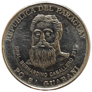 Paraguai, 500 guaranis 2012, níquel-aço, 4.80g, 23mm, km# 195a