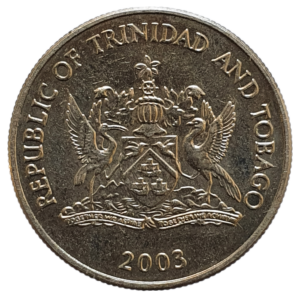 Trinidad e Tobago, 25 cents 2003, cuproníquel, 3.53g, 20mm, km# 32