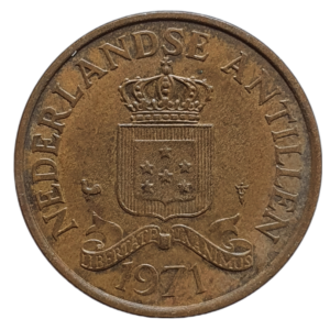 Antilhas Holandesas, 2 ½ cents 1971, bronze, 4g, 22mm, km# 9