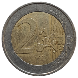 Alemanha, 2 euro 2002D, bimetálica, 8.5g, 25.75mm, km# 214