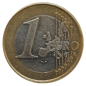 Países Baixos (Holanda), 1 euro 1999, bimetálica, 7.5g, 23.25mm, km# 240, Rainha Beatrix