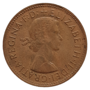 Austrália, ½ penny 1961, bronze, 5,67g, 25.5mm, km# 61, canguru