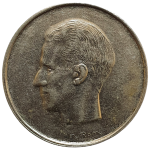 Bélgica, 10 francos 1972, níquel, 8g, 27mm, km#156, legenda em flamenco, rei Baudouin I