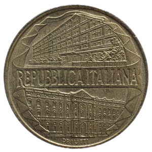 Itália, 200 liras 1996, alumínio-bronze, 5g, 24mm, km# 184, Centenário da Academia de Polícia Financeira