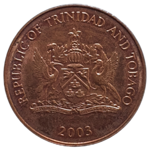 Trinidad e Tobago, 1 cent 2003, bronze, 1.94g, 17.78 mm, km# 29, beija-flor