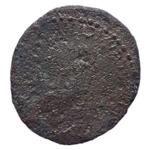 Império Romano, Nero e Popéia Sabina, AE 25, emissão provincial de Iconion (Lycaonia), 62 a 65 dC