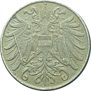 Áustria (Monarquia dos Habsburgos), 2 heller 1916, ferro, 2.70g, 17mm, Karl I, km# 2824