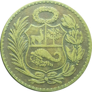 Peru, 1/2 sol de ouro 1935, latão, 7.3g, 27mm, km# 220