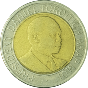 Quênia, 20 shillings 1998, bimetálica, 9g, 26mm, km# 32