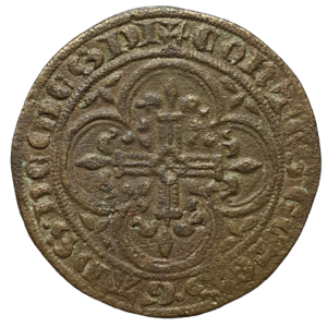 França, jeton de compte, latão, 3.8 g, 27 mm, ficha de conta usada nos séculos 14 e 15