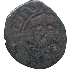 Armênia Medieval, Hetoum II, AE kardez, 2.5 g, 20 x 22 mm, 1289 a 1306 dC