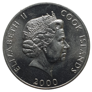 Ilhas Cook, 5 cents 2000, aço revestido de níquel, 4.43 g, 24.05 mm, km# 369, FAO