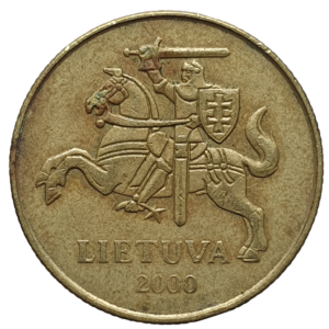 Lituânia, 50 centu 2000, niquel-latão, 6 g, 23 mm, km# 108